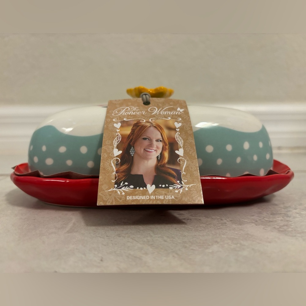 PIONEER WOMAN - FLEA MARKET FLORAL BUTTER DISH- NWT